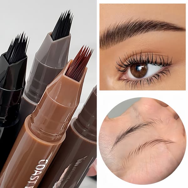 【BQ】Waterproof Eyebrow Pencil with Dual Function and Versatile Brush Head – Waterproof and Long-lasting Mörkbrun-1