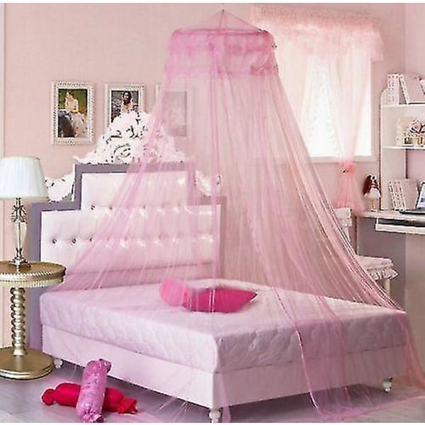 Elegant Lace Bed Cover Myggenet - Hængende Dome Hvid White