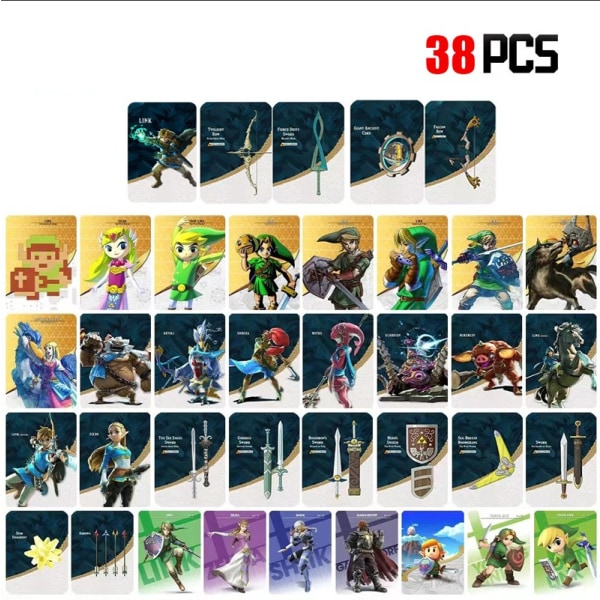 Den nya The Legend of Zelda Kingdom Tears amiibokort minikort 38 Pcs