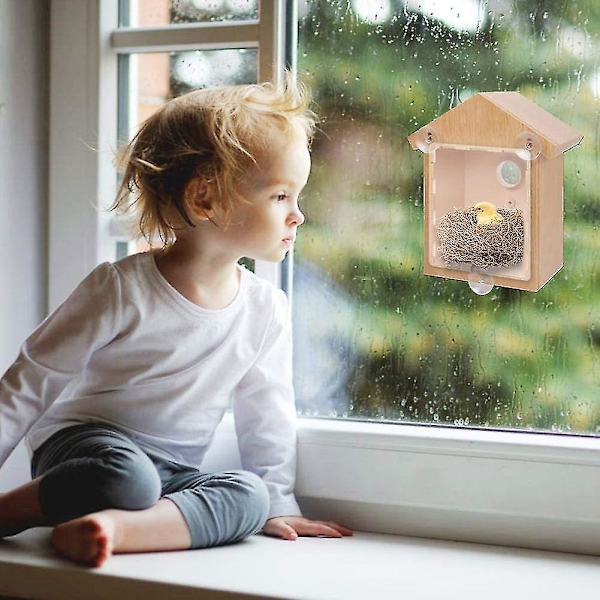 Villilintujen tarkkailupesälaatikkosetti Birdhouse Set , jossa on vakoiluikkuna ja yksisuuntainen