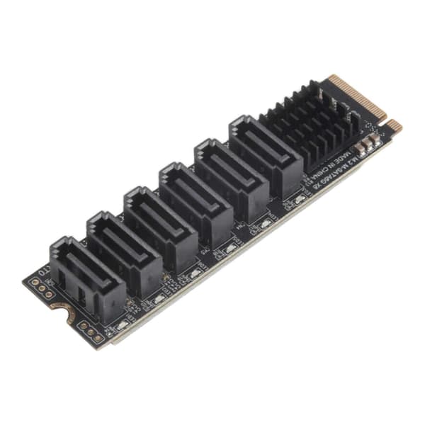 【BQ】M.2 NVME PCI-E PCIE X4 X8 X16 till 6-portars 3.0 SATA-adapterkort Riser ASM1166 Chassi Server PC Compu