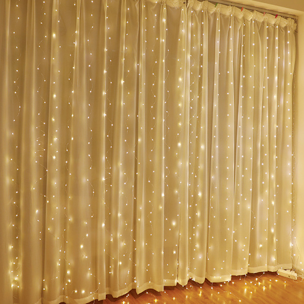 Gardinljus LED String Lights， USB String Light 8 lägen Ljusridåer