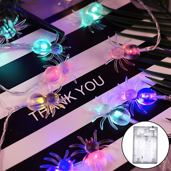 Halloween Ghost Festival Purppura Hämähäkki Led String Valot Paristokotelo USB Juhlakoristeet Lyhty color 9