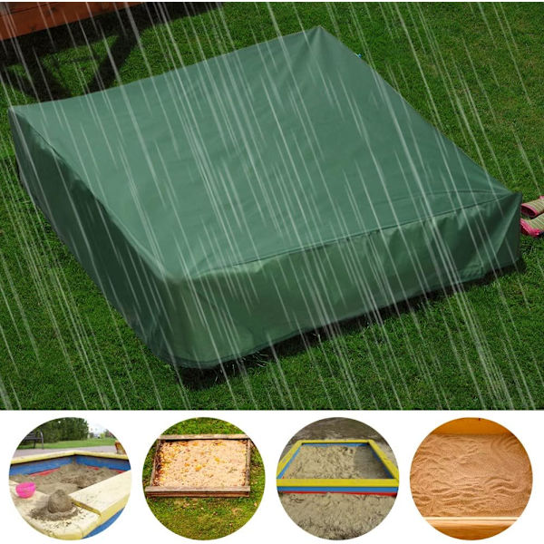 Sandkassetrekk 120x120 cm Vanntett deksel UV-beskyttelse 70 % beskyttelse for,grønn