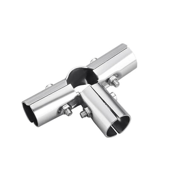 10 st. rörkoppling i rostfritt stål 25 mm diameter för rund röranslutning två kopplingar silver Five Connector