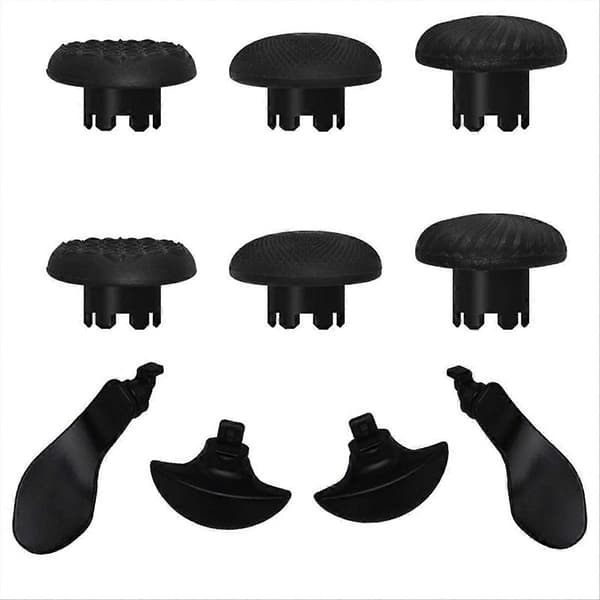 10-i-1 joystick-sæt til PS5 Edge Dualsense-controller, udskiftelige tommelfingre, joystickgreb og 4 Black