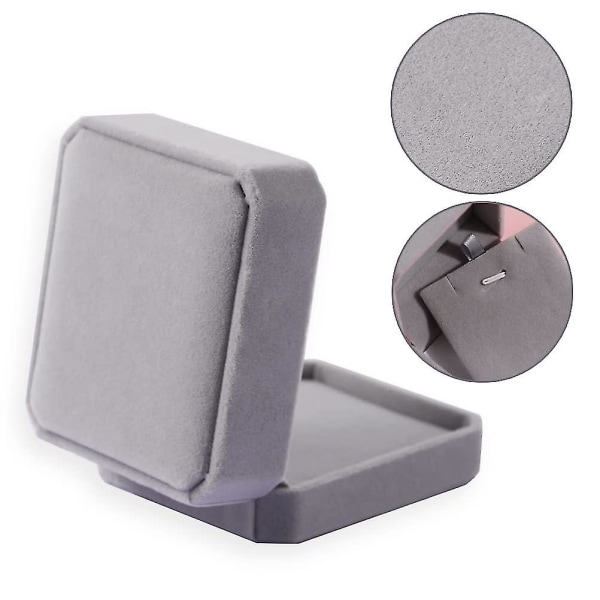 Velvet Pendant Box Klassisk Ørering Etui Smykker Halskæde Gaveæske til jubilæer Bryllup