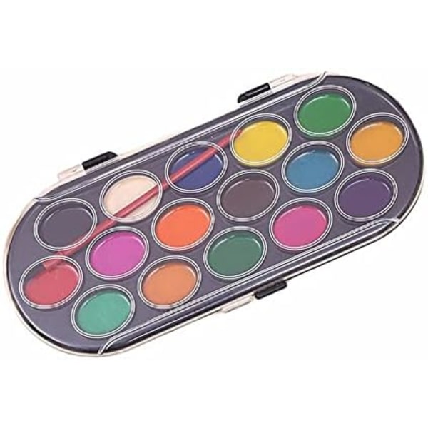 16 farver professionel solid akvarelmaling Paint Box med pensel lys farve
