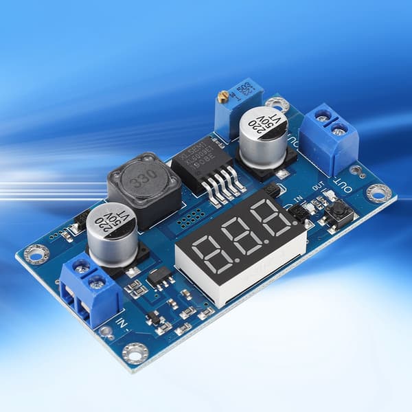 DC 4.5V 32V til 5-55V Justerbar Boost Converter Modul Med Voltmeter Display