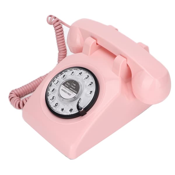 Klassisk Rosa Retro Håndsvinget Fast Telefon