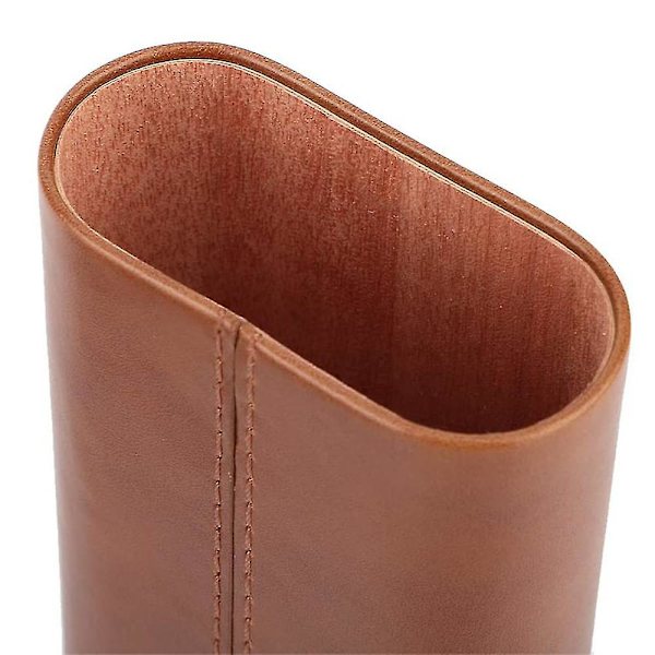 3 Finger Læder Cigaretui, Cedertræ Foret Cigar Humidor Med Sølv