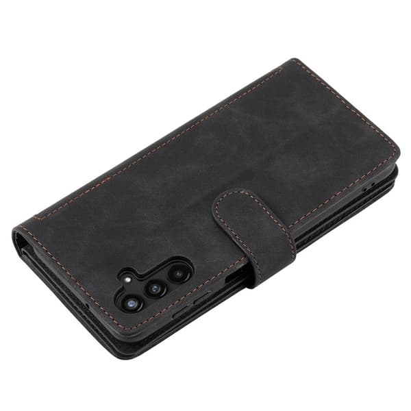 【BQ】Samsung Galaxy A57 Pung Etui Kunstlæder 9 Kortpladser Lynlås - Sort