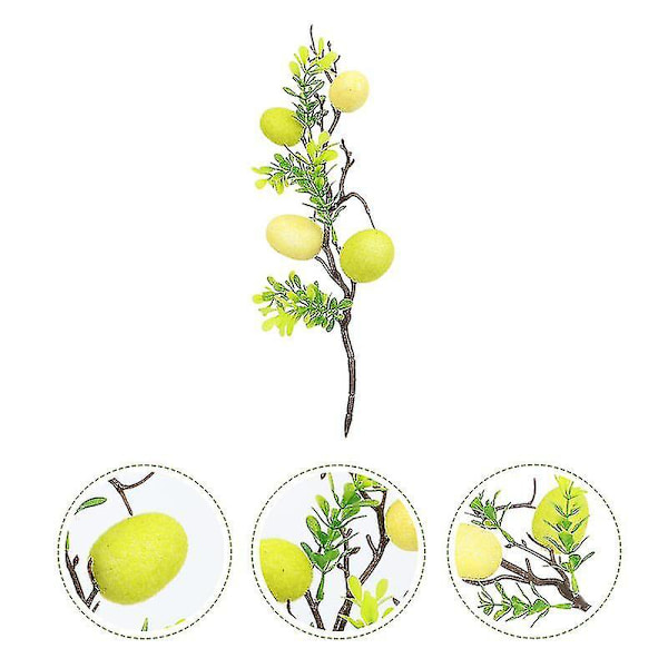 2st Påsksimulerade Ägg Löv Påsk Gröna Löv Dekor Fake Easter Tree Prop