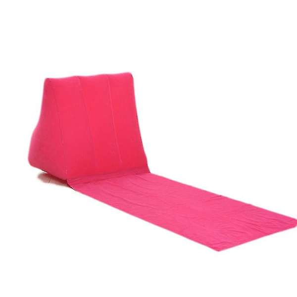 Foldable Soft Beach Mat Camping Lounger Back Pillow Cushion Chair Seat Inflatable Rose red