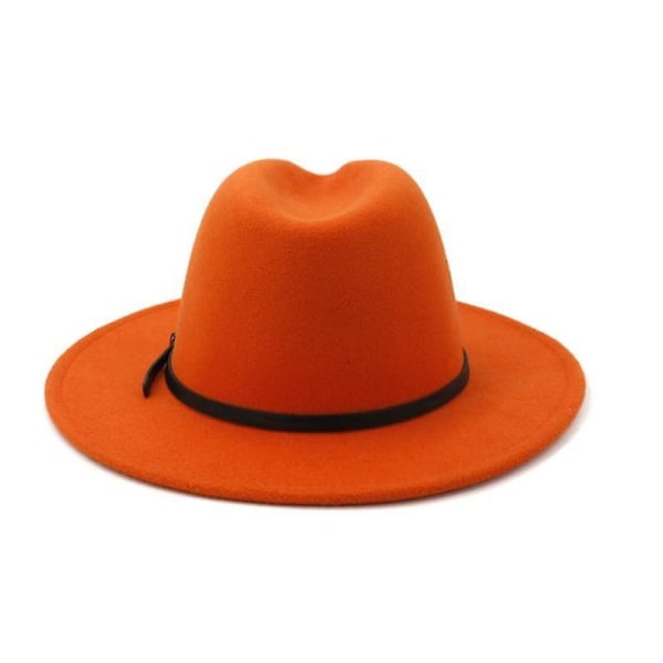 Kvinder eller mænd Fedora Hat i uldfilt Light orange