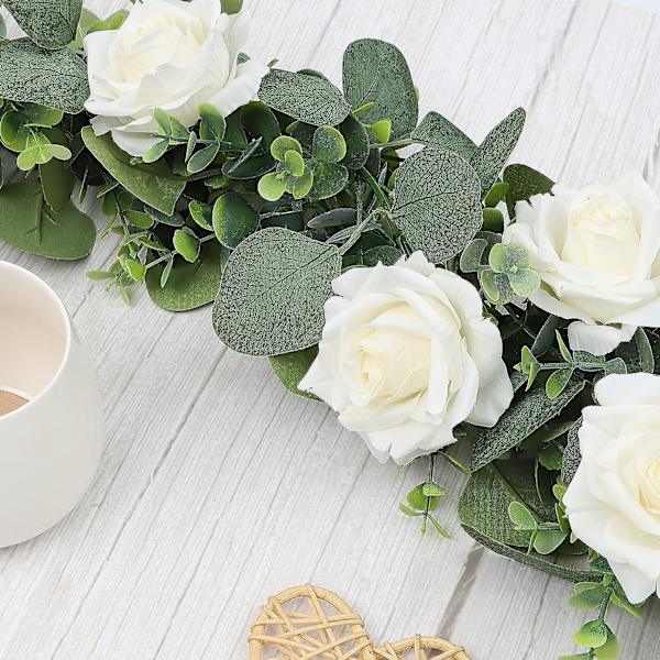 2pcs Eucalyptus Garlands Artificial Mixed Eucalyptus Leaves Vine Green Garland Hanging Plants For Farmhouse Table