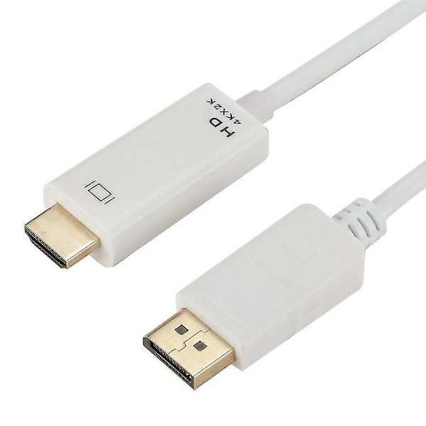 Kaapelisovitin Yksisuuntainen näyttöportti yhteensopivaan HDMI-kaapeliin näyttöprojektorille White