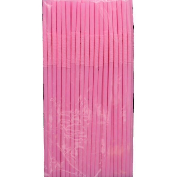 200 Pcs Flexible Plastic Drinking Straws, Extra Long Colorful Disposable Bendy Party Fancy Straws Pink