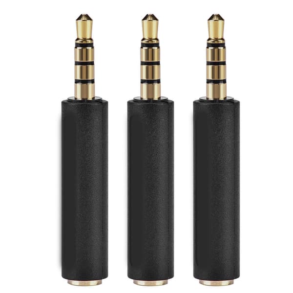 3,5 mm hodetelefonadapter, OMTP til CTIA-konvertering, svart (3 stk)