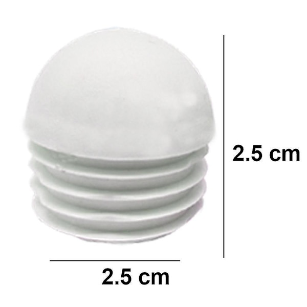 32 delar rörpluggar, runda cap, rör, lamellpluggar 25mm White
