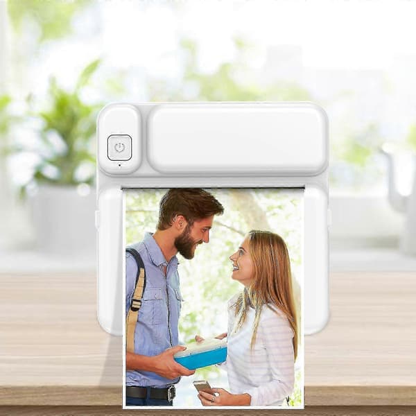 【BQ】Termisk Bærbar Bluetooth-printer 57mm Mini Trådløs POS Termisk Billedfotoprinter til Android IOS Mobiltelefon FLYE1984 Blu Blue Free Size