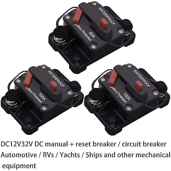 30a 40a 50a 60a 70a 80a 100a 120a 150a 200a 250a 300a Amp Circuit Breaker Sikring Reset 12-48v DC Bilbåd Auto Vandtæt 70A