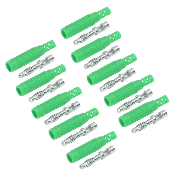 10 Sæt Banan Hanstik Messing PA Jack Stik Trykpasform Isolationsrør Probe Adapter J.10031Grøn