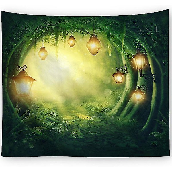 Fantasy Fairy Tale Mystisk Cave Print Vægophængning Tapestry Home Decor B 200x150cm