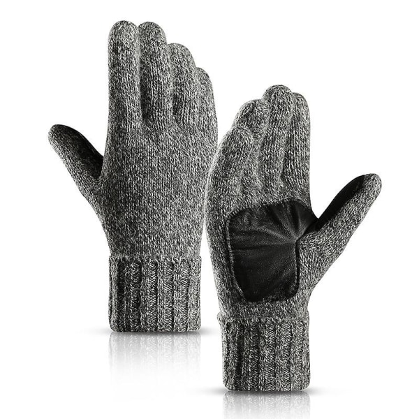 Vinterstickade handskar Varmvantar Cover För Herr Dam Grå Grey