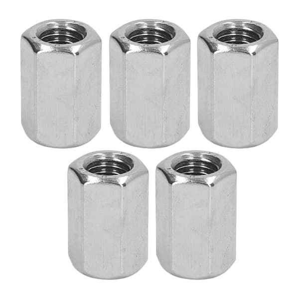 5 STK M12 X 1 75 19 L30mm Sekskantkoblingsmutter i rustfritt stål Rustsikker 6-siders lang stangmutter