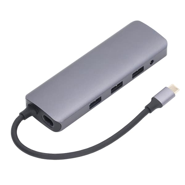9 i 1 USB C Dockingstasjon Aluminiumlegering Dobbel Skjerm Hub Adapter