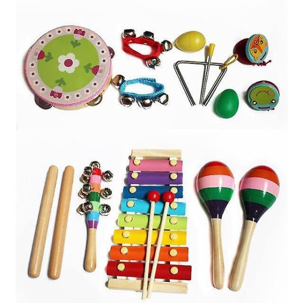 Barn musikinstrument, 14 st trä slagverk musikinstrument till