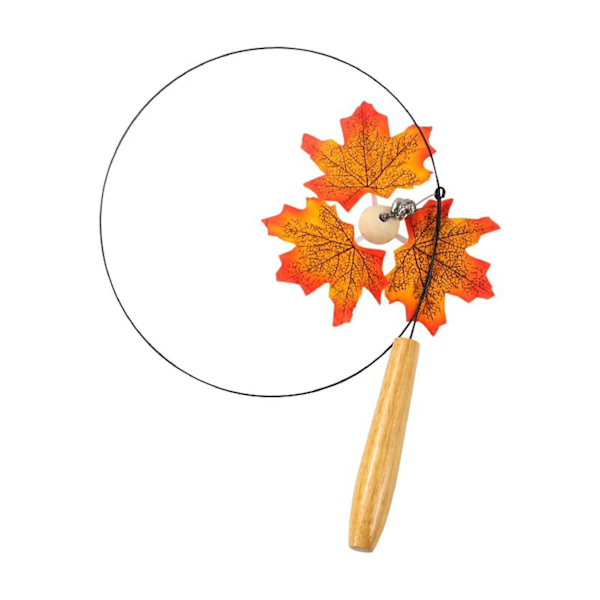 Cat Teaser Wand Bell Simulated Maple Leaf Kattunge Leker Teaser Wand Leksak Katttillbehör för hemstad Red