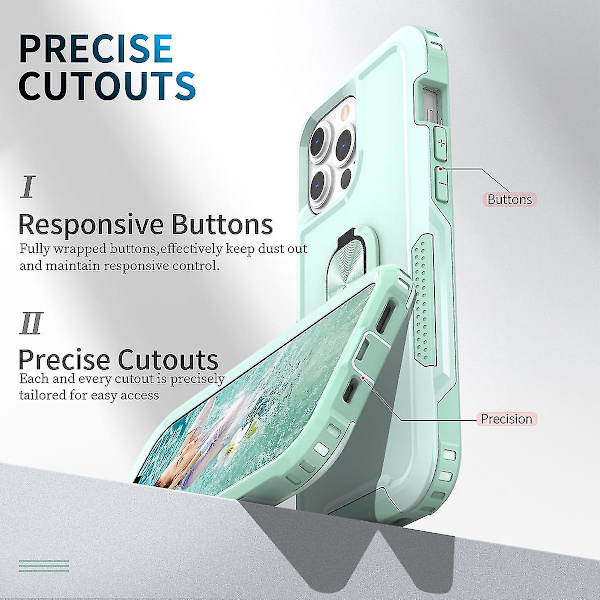 Stöd för trådlöst case för Iphone 13 Pro 6,1 tum, anti-fingeravtryck, hud-touch-känsla, fallskydd, cover