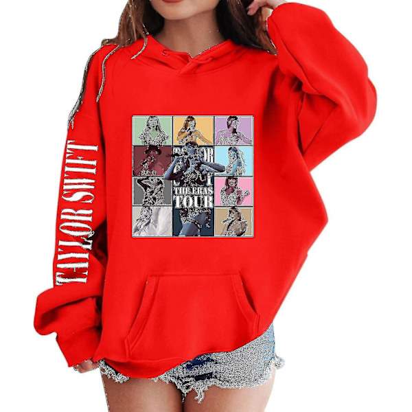 Luvtröjor för flickor 1989 Casual Taylor-tröja Barn Pojkar Swifts Pullover Konsertdräkt med huva för 4-14 år 04 red 10 to 11 Years