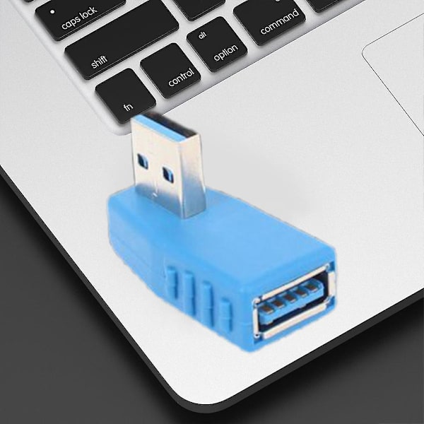 90 graders USB 3.0 hane till hona vänster- och högervinklad adapter Blå högersväng Right turn