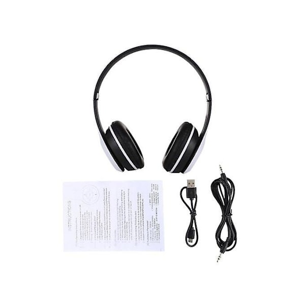 P47 Taitettavat langattomat Bluetooth kuulokkeet 3,5 mm:n ääniliitännällä, Mp3-/Fm-/puhelutuki (valkoinen)