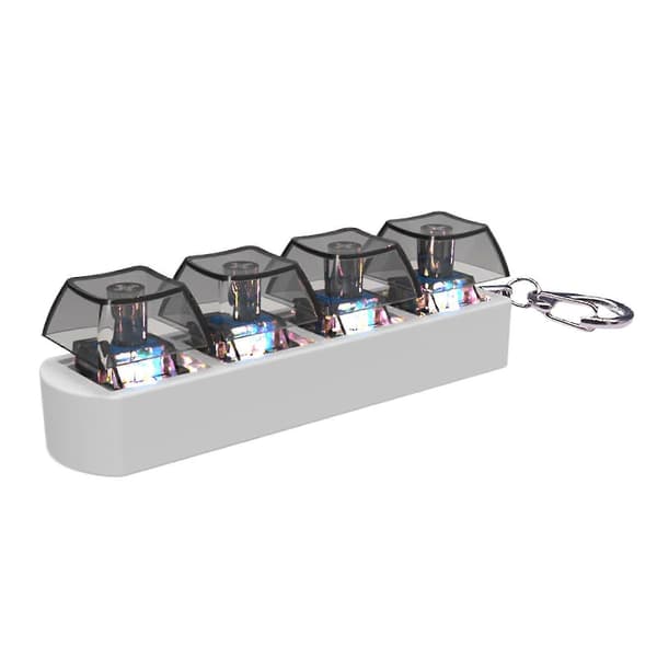 【BQ】LED-backlit Keyboard Click Keychain Keycap Tester For Adults Keyboard Click LED Light Keychain Toy Black keycap White b