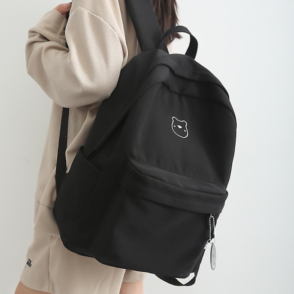Sej tegneseriebroderi Kvinder rygsæk Vandtæt nylon skuldertaske til kvinder Kawaii rejsebogtaske skoletaske til teenagepiger colors with pendant