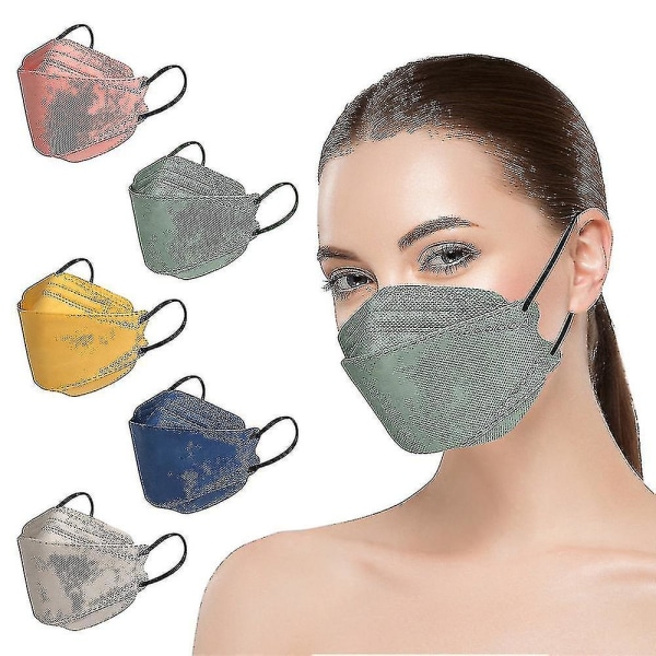 50 stk Kn95 Ansiktsmasker Fiskemaske Voksen Morandi Ffp2 Maske 4-lags beskyttelsesmasker Kf94 Masker