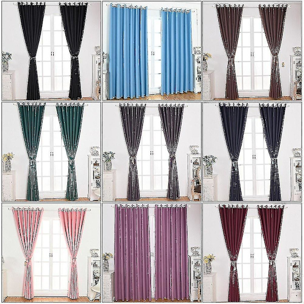 Thermal Insulating Room Darkening Curtains Wine red