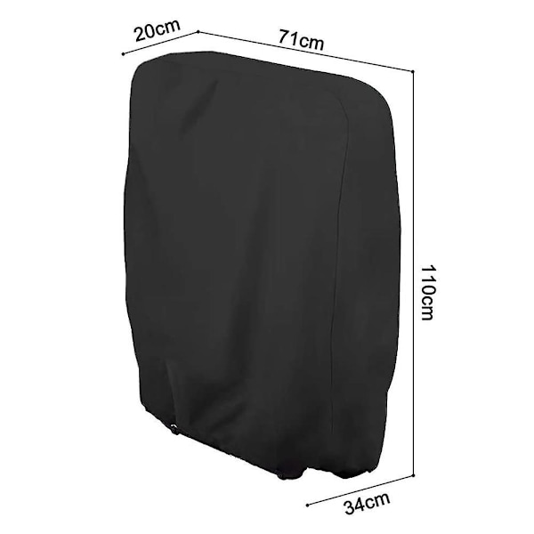 Utomhus fällbara cover Vattentät Dammtät gräsmatta möbelöverdrag Black W 71 x H 110cm