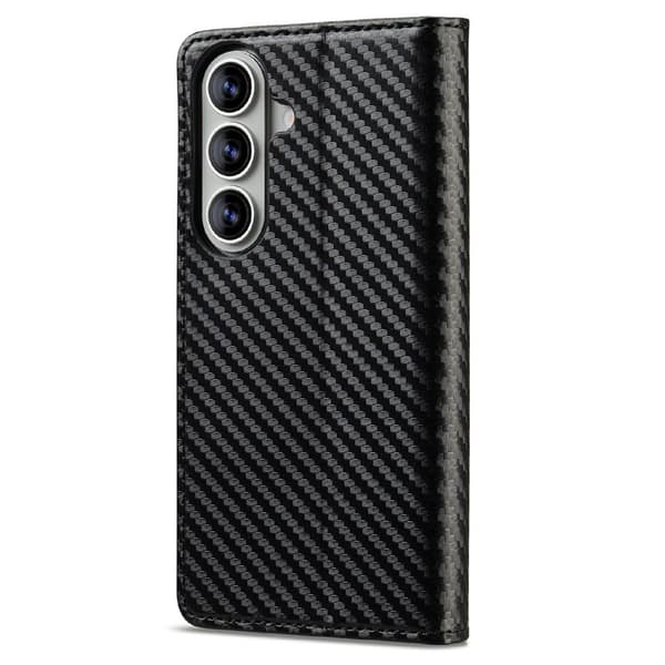Plånboksfodral till Samsung Galaxy S26 Konstläder Kolfiber - Svart