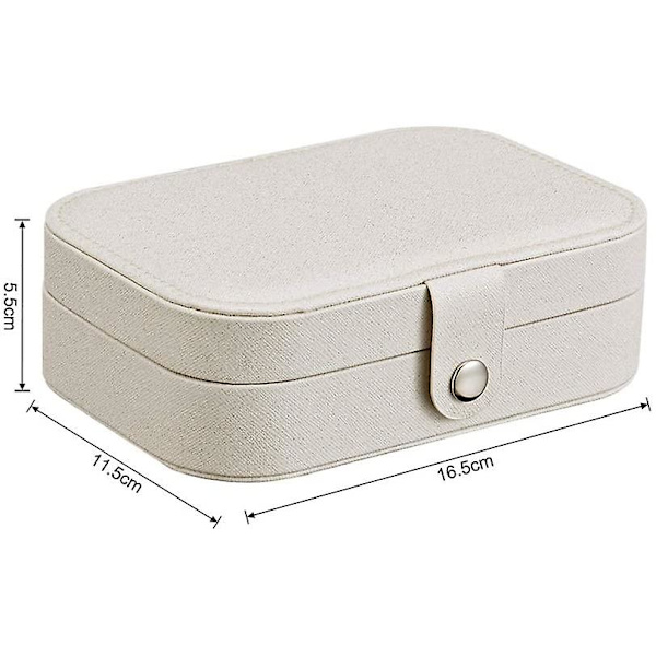 Smykkeskrin Premium smykker Organizer Case Pu Læder Forskellige rum White