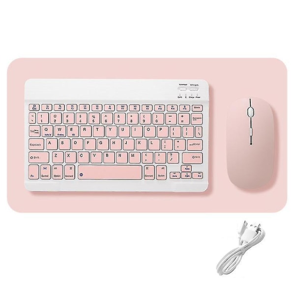 Ladattava langaton 10 tuuman langaton Bluetooth näppäimistö ja hiiri -yhdistelmä Pink