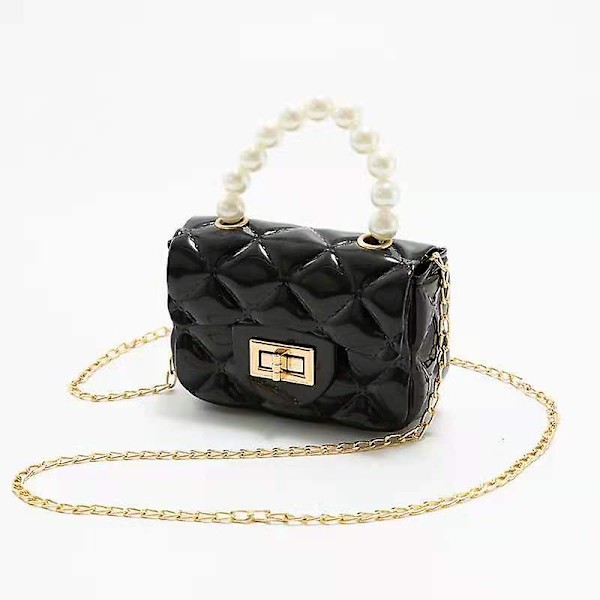 Little Girls Crossbody Purses Småbarnshåndveske Mini Messenger Skulderveske Black