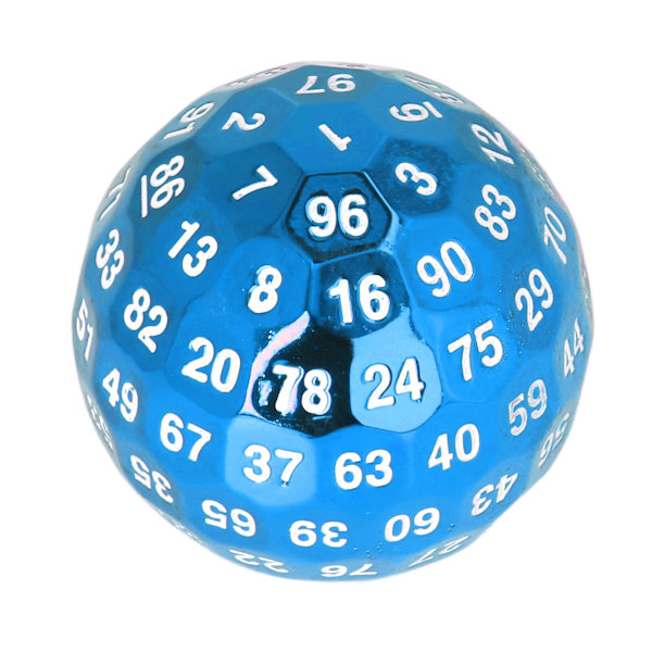 Metal Polyhedral Terning 100 Sider Tung Lyseblå Rollespil Terning