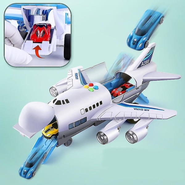 Hhcx-kids Toys Simulation Track Inertia Airplane Music Stroy With Lighting Plane Passenger Plane Toy Diecasts Car Boy Educational Toy 6pcs cars