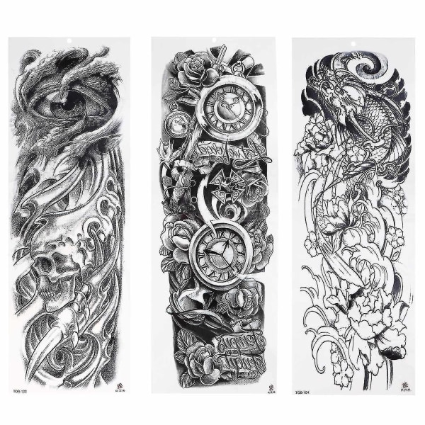 3pcs Body Decals Cool Safe Tattoos Sleeves Sticker Tattoos Sleeve Decal Fake Tattoo Sleeves For Peop