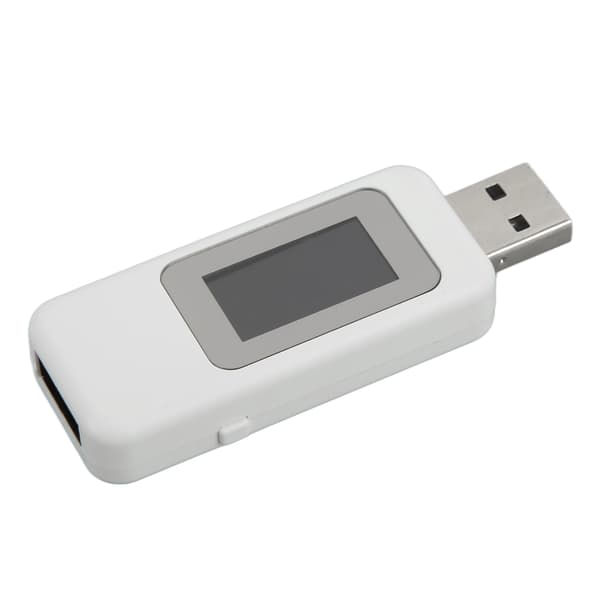 USB Strømdetektering Direkte Aflæsning Letlæselig Strømafbrydelse Lagerfunktion Strømanalysator Hvid